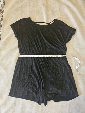 Universal Thread Womens 2x Black Short Sleeve ShortsRomper with Drawstring Waist